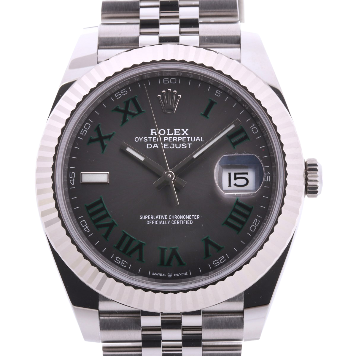 Rolex Date Just Grey Dial 126334 0KQ34067 SS×WG AT